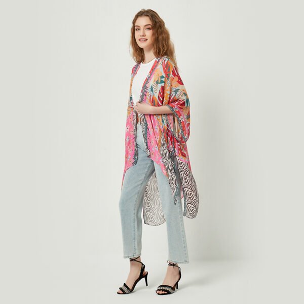 Printed Viscose Pink Kimonos - Image 4