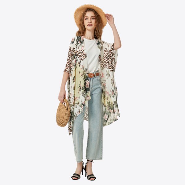 Leopard Flower Printed Kimonos