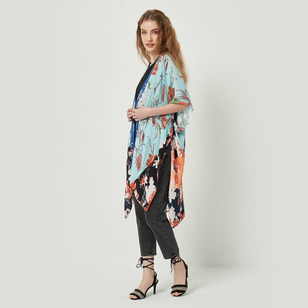 Printed Floral Viscose Kimonos - Image 5