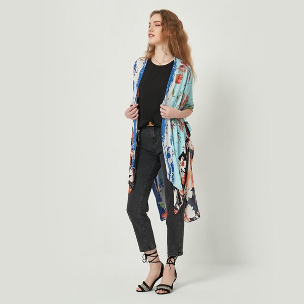 Printed Floral Viscose Kimonos - Image 4