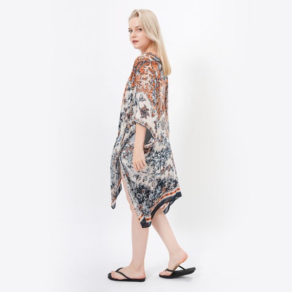 Loose Printed Viscose Slub Kimonos Cover Up - Image 5