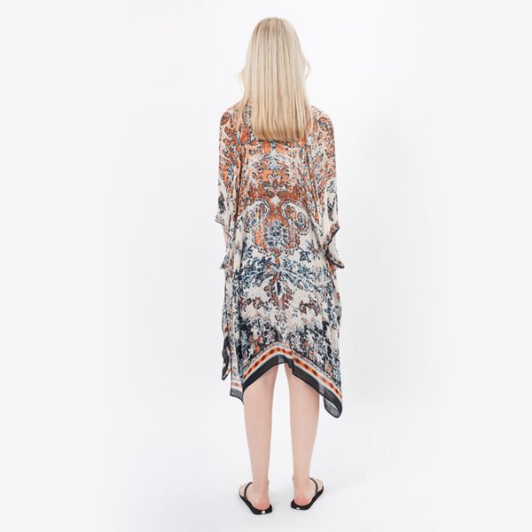 Loose Printed Viscose Slub Kimonos Cover Up - Image 3