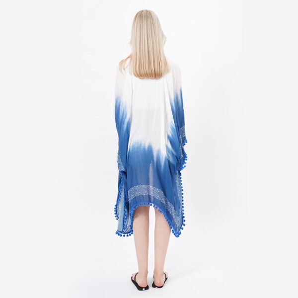 Open Front Pom Pom Viscose Kimonos - Image 3