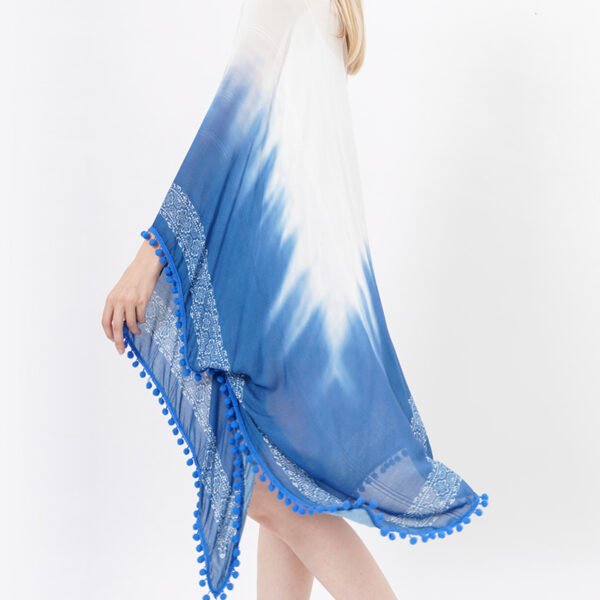 Open Front Pom Pom Viscose Kimonos - Image 2