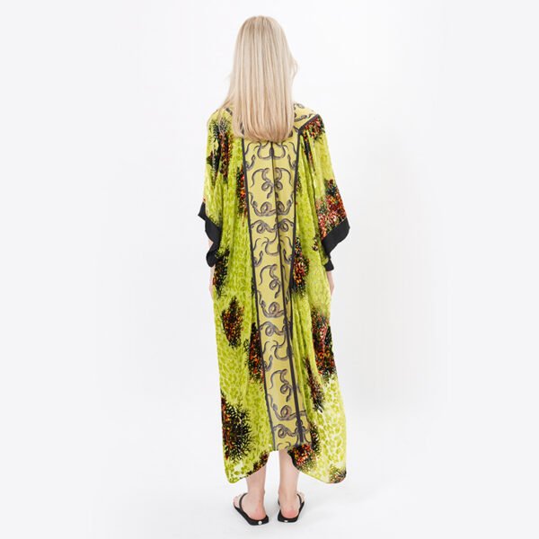 Casual Open Front Floral Burnout Velvet Kimonos - Image 4