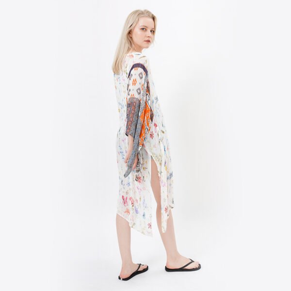 Casual Printed Open Front Paisley Kimonos - Image 4