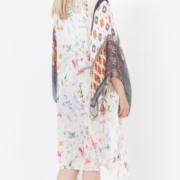 Casual Printed Open Front Paisley Kimonos - Image 2