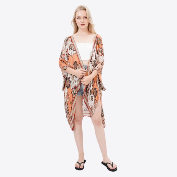 Stylish Printed Open Front Swimsuit Kimonos - Image 5