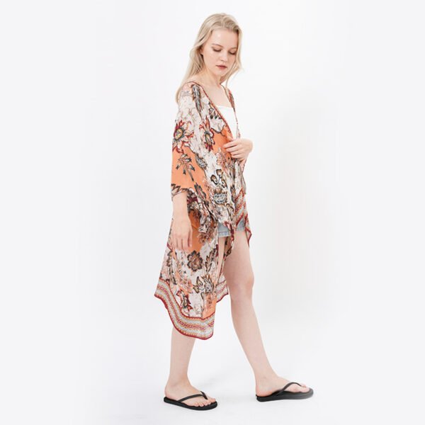 Stylish Printed Open Front Swimsuit Kimonos - Image 4