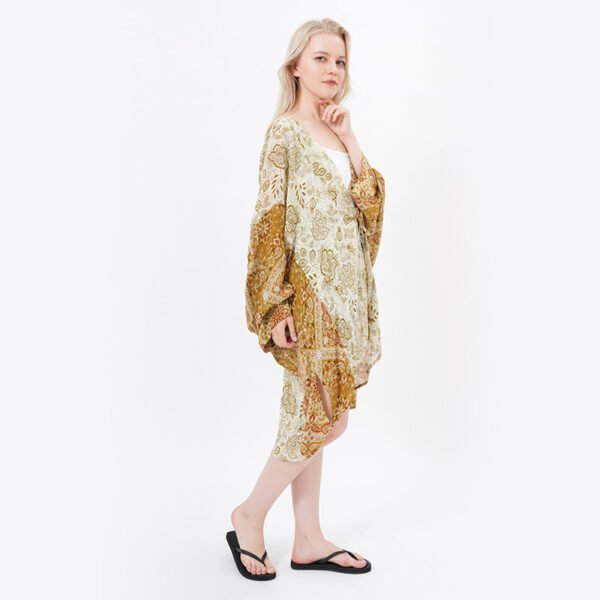 Loose Fit Printed Floral Beach Cover Ups - Image 4