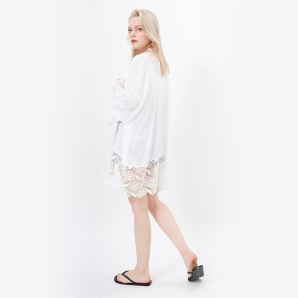 White Lace Crochet Kimonos Beach Cardigan - Image 4