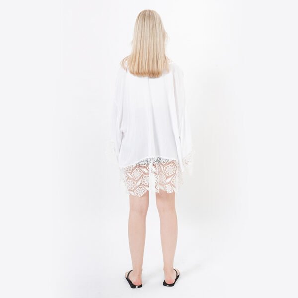 White Lace Crochet Kimonos Beach Cardigan - Image 3