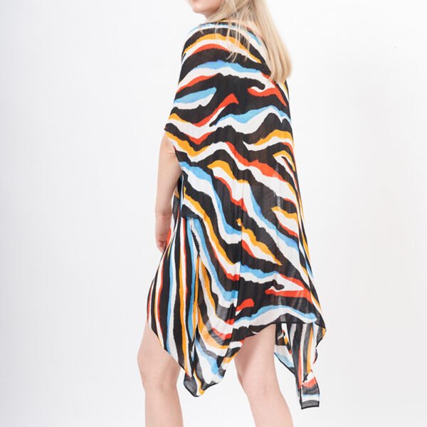 Eco-Viscose Slub Printed Open Front Long Beach Kimonos - Image 2