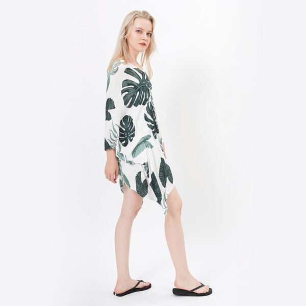 Batwing Sleeves Printed Beach Wrap Swimsuit Coverup - Image 6