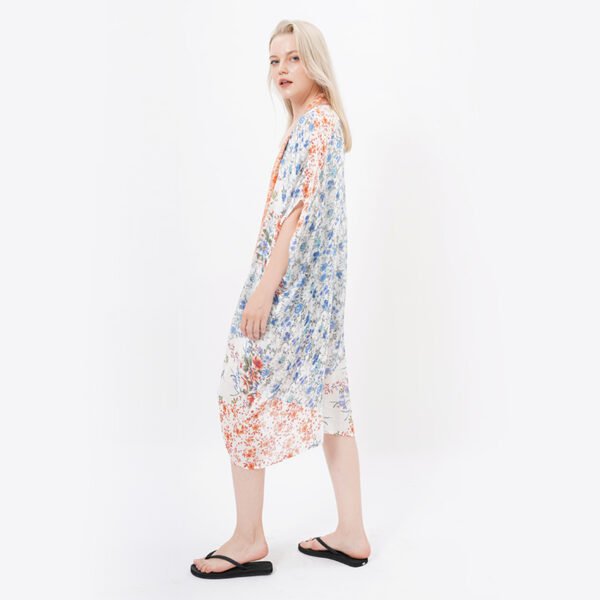 Open Front Long Viscose Kimonos with Sleeves - Image 4