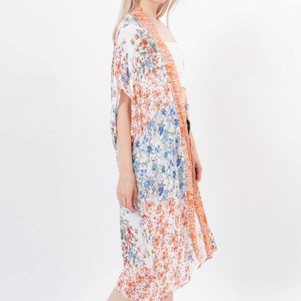 Open Front Long Viscose Kimonos with Sleeves - Image 2