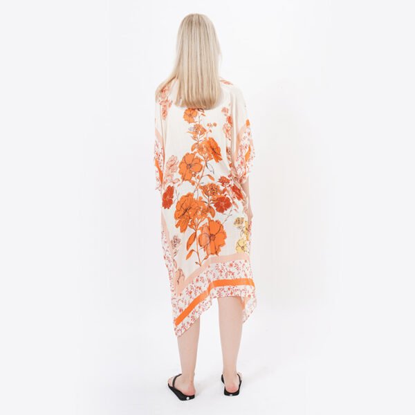 Casual Floral Beach Cover Ups Viscose Kimonos - Image 3