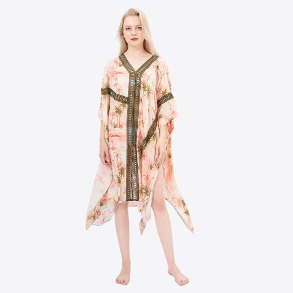 Lace Trim Floral Swimsuit Beach Cover Up Wraps
