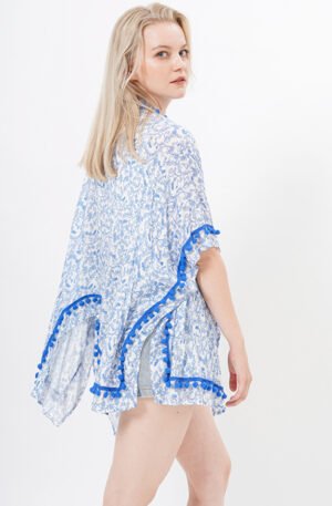 Printed Beach Cover Ups Viscose Kimonos for Ladies