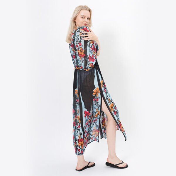 High Waist Floral Maxi Beach Cover Ups Dress - Image 7