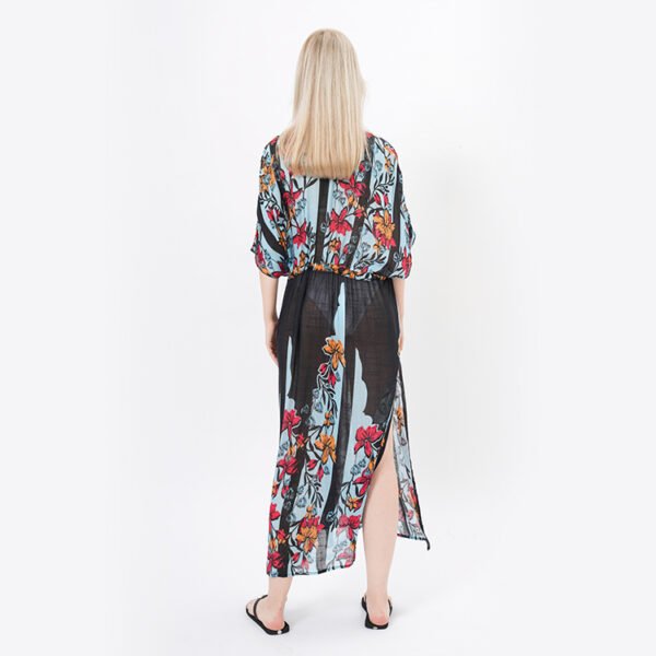 High Waist Floral Maxi Beach Cover Ups Dress - Image 4