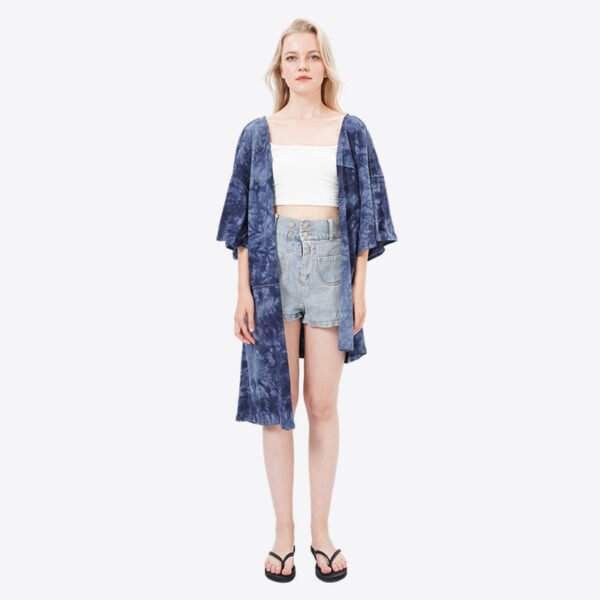 Asymmetrical Designed Open Front Cotton Kimonos