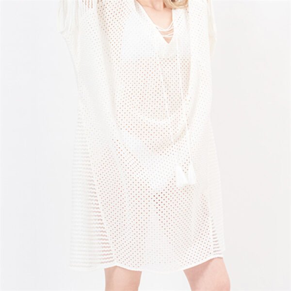 V-neck Crochet Bikini Cover Up Dress - Image 2