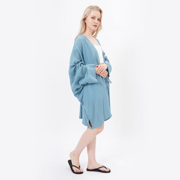 Cotton Long Sleeves Sleepwear Pajamas Robe - Image 6