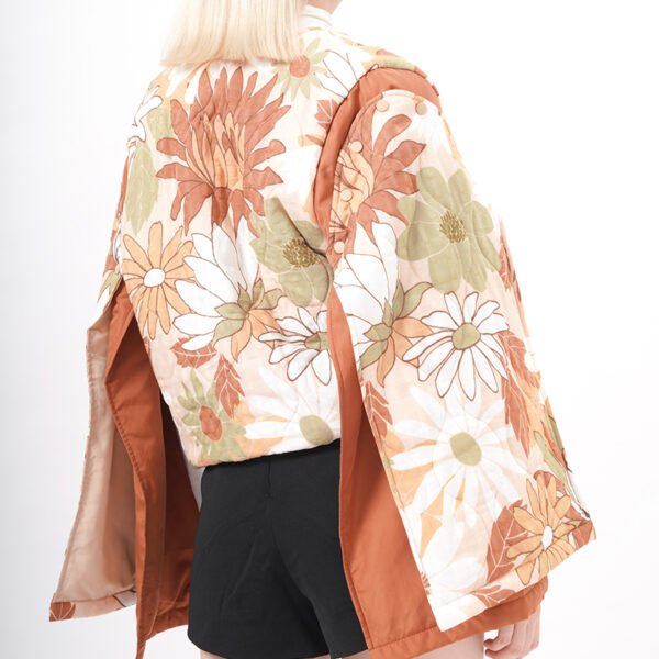 Detachable Sleeves Padded Cape Cloak - Image 6