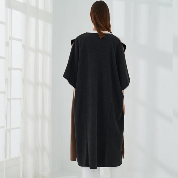 Split Long Fleece Cardigan Overcoat for Women - Image 3