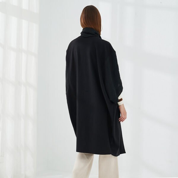 High Neck Open Front Cardigans Coat with Sleeves - Image 3