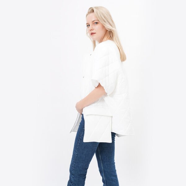 Padded Quilted Cardigan Jacket with Pockets - Image 5
