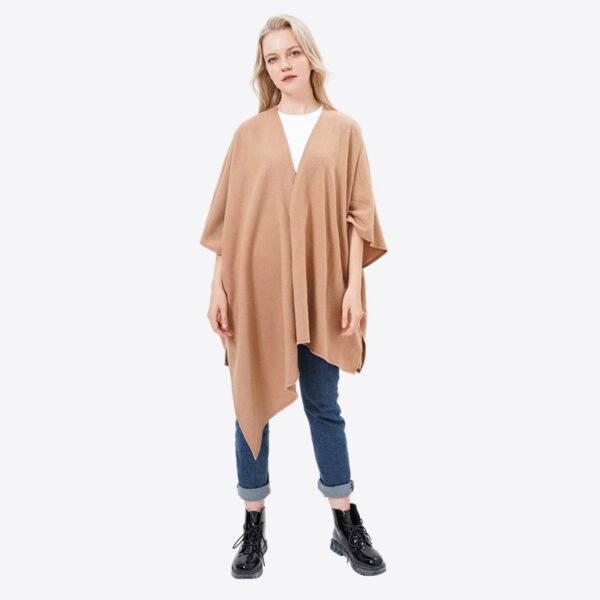 Open Front Acrylic and Wool Poncho