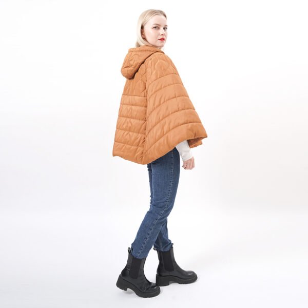 Hooded Padded Cape Jacket - Image 5