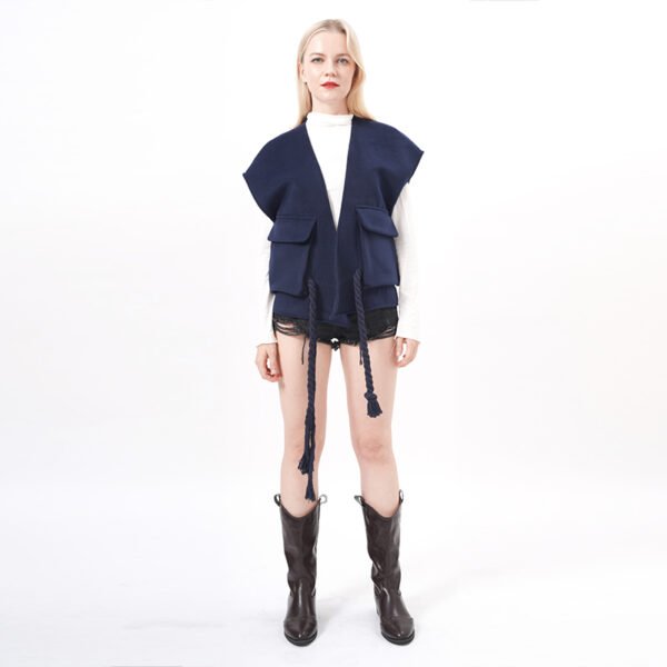 Sleeves Jacket Open Front Vest - Image 10