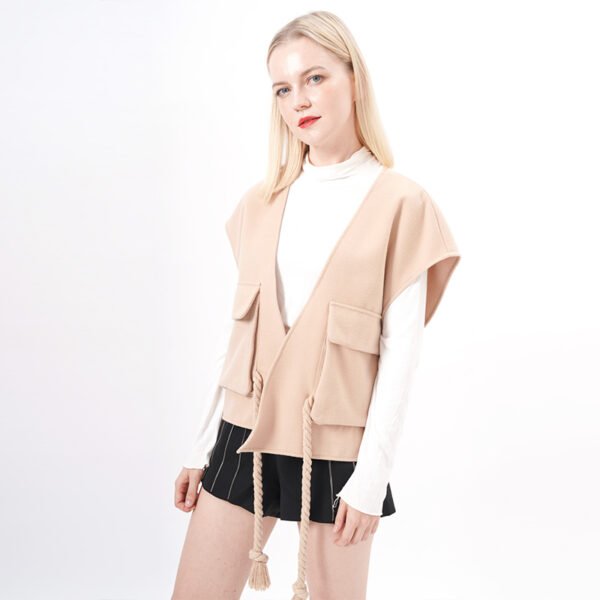 Sleeves Jacket Open Front Vest