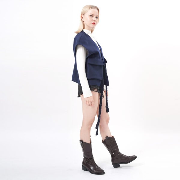 Sleeves Jacket Open Front Vest - Image 6