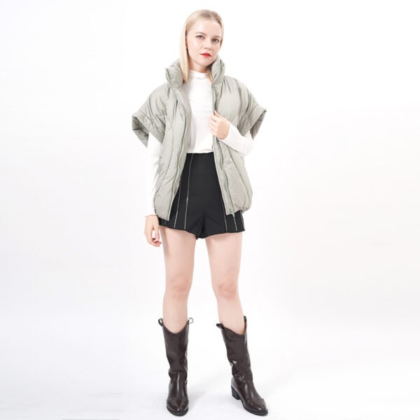 Short Sleeves Zip Up Padded Puffer Vest - Image 7