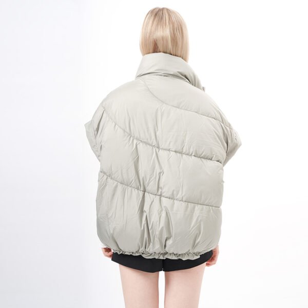 Short Sleeves Zip Up Padded Puffer Vest - Image 3