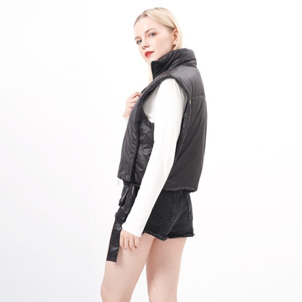 Sleeveless Padded Cropped Puffer Vest - Image 4