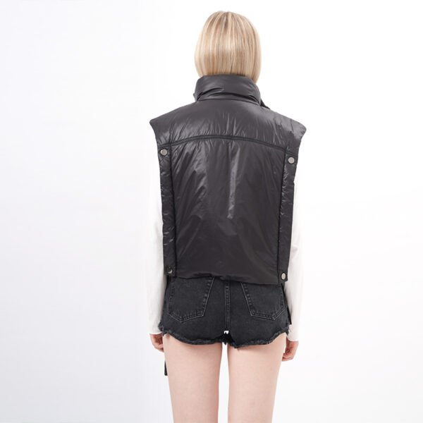 Sleeveless Padded Cropped Puffer Vest - Image 3