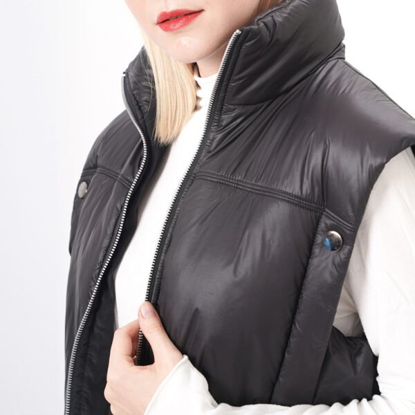 Sleeveless Padded Cropped Puffer Vest - Image 2