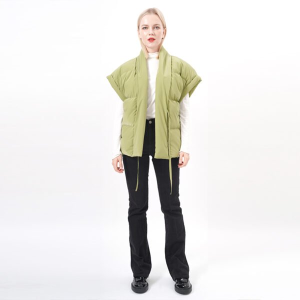 Open Front Cap Sleeves Padded Puffer Vest