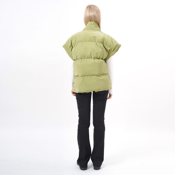 Open Front Cap Sleeves Padded Puffer Vest - Image 3