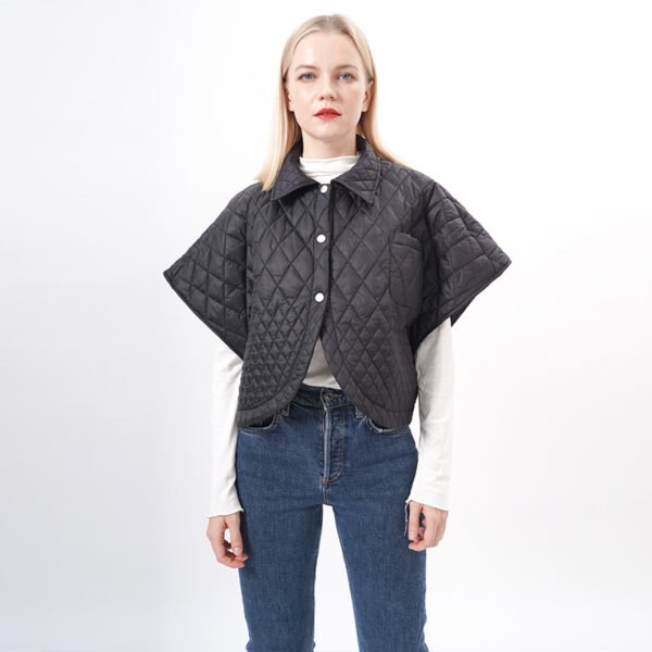 Capped Sleeves Quilted Cropped Padded Vest - Image 6