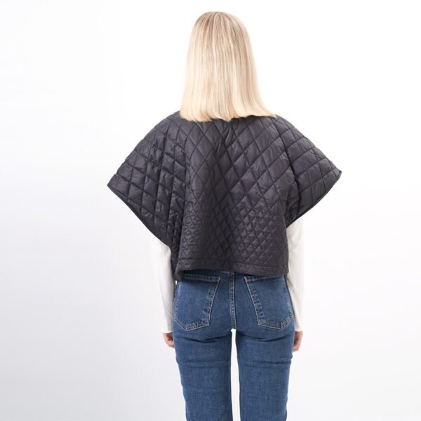 Capped Sleeves Quilted Cropped Padded Vest - Image 3