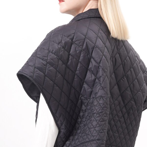 Capped Sleeves Quilted Cropped Padded Vest - Image 2