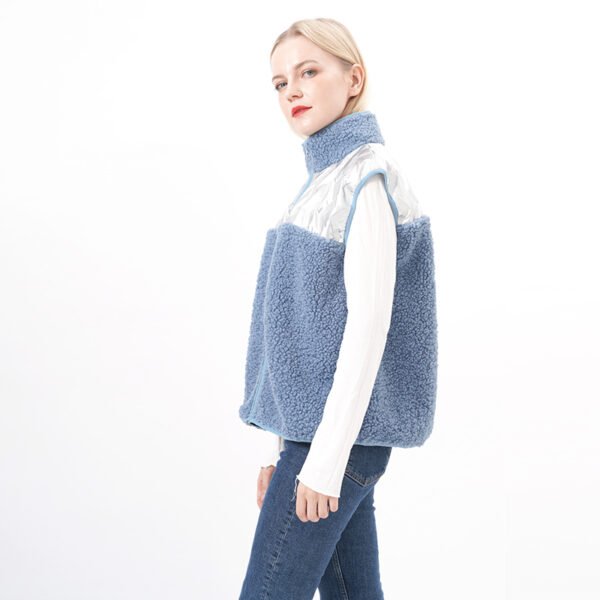 High Neck Sleeveless Fleece Waistcoat - Image 4