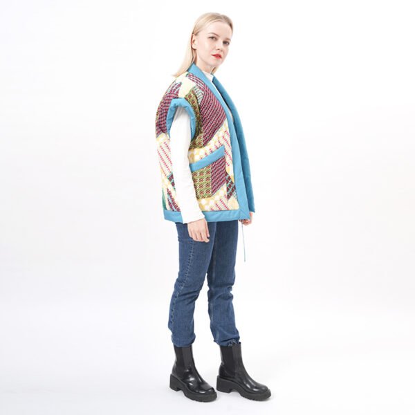 Capped Sleeves Padded Gilet Vest with Pockets - Image 6