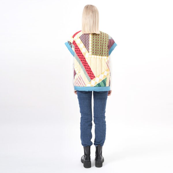 Capped Sleeves Padded Gilet Vest with Pockets - Image 4